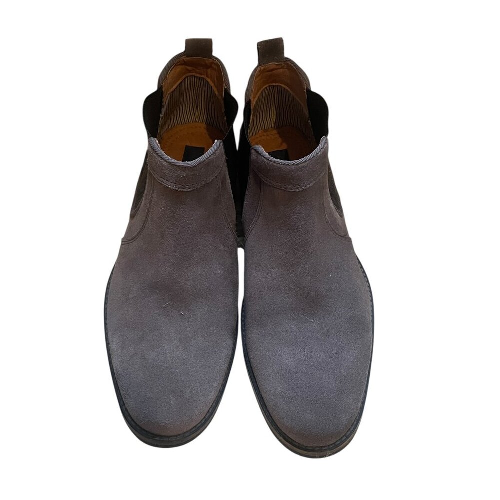 Men`s Suede Chelsea Boots Gray Ankle Hanson Slip on Size 11 by Joseph Abboud